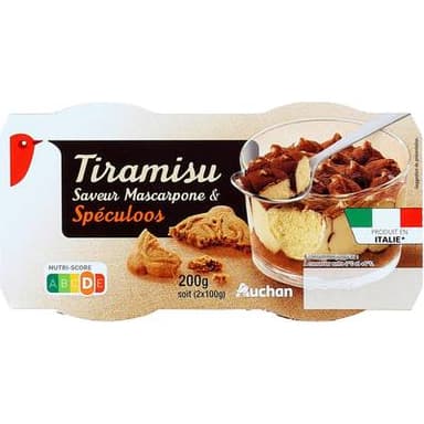 Auchan Tiramisu au spéculoos, 2x100g
