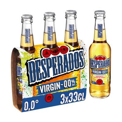 Desperados Virgin - Bière blonde 0.00° aromatisée agrumes et zestes de citron