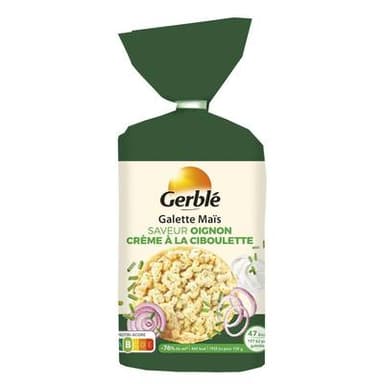 Gerblé Galette de Maïs saveur oignon crème à la ciboulette, 123g