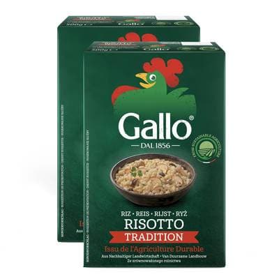 Gallo Riz pour Risotto Tradition, Lot de 2x500g