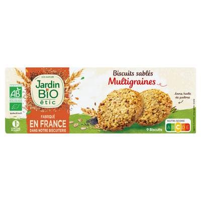 Jardin Bio Etic 9 Biscuits Sablés Multigraines Bio, 150g