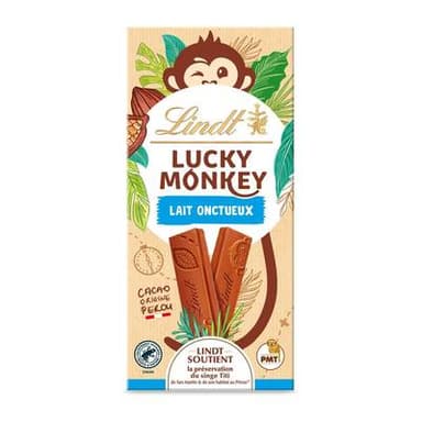 Lindt Chocolat au Lait Onctueux Lucky Monkey, 100g