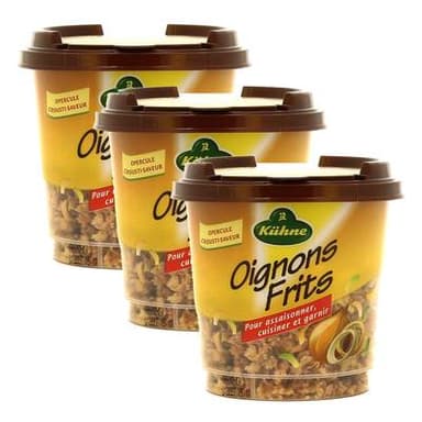 Kühne Oignons frits, Lot de 3x100g