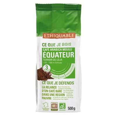 Ethiquable - Commerce Equitable Café moulu Arabica bio d'Equateur, 500g
