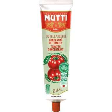 Mutti Double Concentré Tomates - Zéro Résidu de Pesticides, 130g
