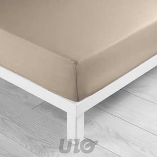 Douceur D Interieur Drap housse uni sable, 140 x 190 cm