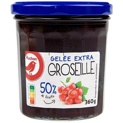 Auchan Gelée extra de groseilles, 360g