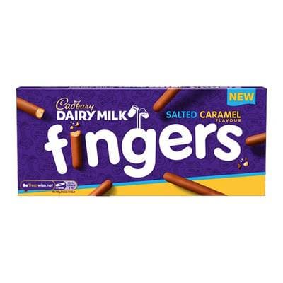 Cadbury Fingers - Biscuits chocolat au lait saveur caramel salé, 114g