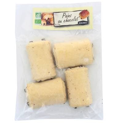 Aquibio Pains au chocolat bio, 4x75g