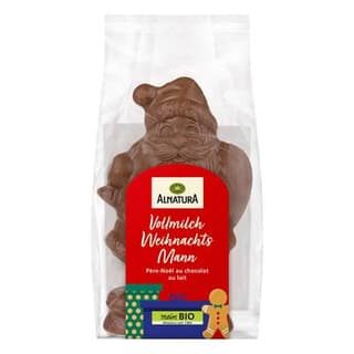 Alnatura Moulage Père Noël au Chocolat au Lait Bio, 70g