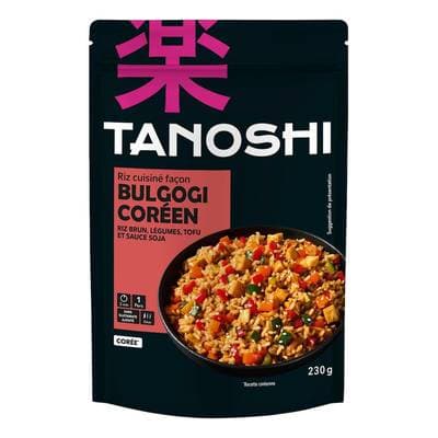 Tanoshi - Corée Riz cuisiné façon bulgogi coréen au riz brun légumes  en sachet micro-ondable, 230g