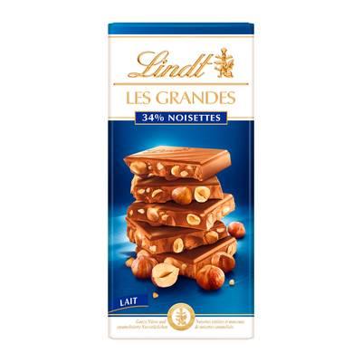 Lindt - Chocolat au lait GRANDES NOISETTES
