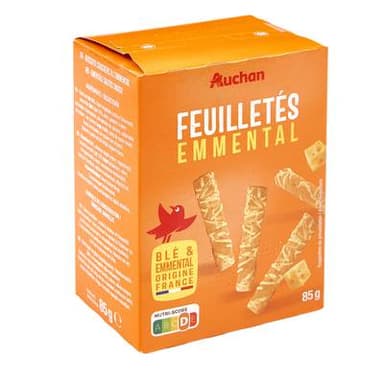 Auchan Feuilletés à l'emmental, 85g