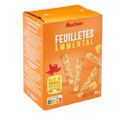 Auchan Feuilletés à l'emmental, 85g
