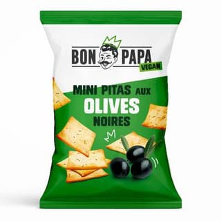 Bon Papa Mini Pita aux olives noires, 30g