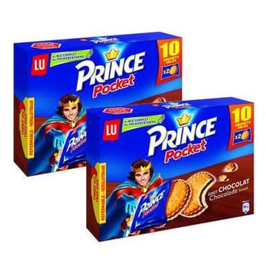 Prince Biscuits fourrés au chocolat pocket, Lot de 2x400g