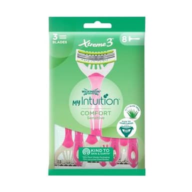 Wilkinson Intuition Rasoir Jetables Femme Peau Sensible Xtreme 3, 8 rasoirs jetables