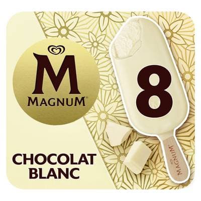 Magnum Bâtonnets chocolat blanc, 8 bâtonnets - 600g