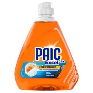 Paic Liquide Vaisselle Ultra Dégraissant Mandarine Excel 24h, 500ml