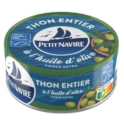 Petit Navire Thon Entier à l'Huile d'Olive Vierge Extra MSC, 160g