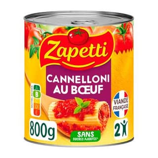 Zapetti Cannelloni pur boeuf en conserve pour 2, 800g