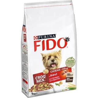 Purina - Fido Croquettes Bœuf Légumes CROQ MIX pour petit et moyen chien, 1kg