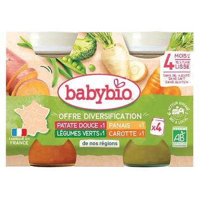 Babybio Légumes Offre Diversification 4 Variétés Bio Pots Bébé Dès 4 mois, 4x130g