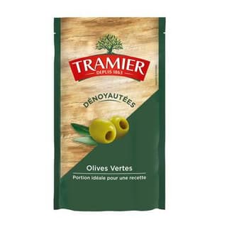 Tramier Olives vertes dénoyautées en sachet, 100g