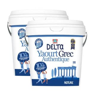 Delta Yaourt Grec Nature 10%mg, Lot de 2x1kg