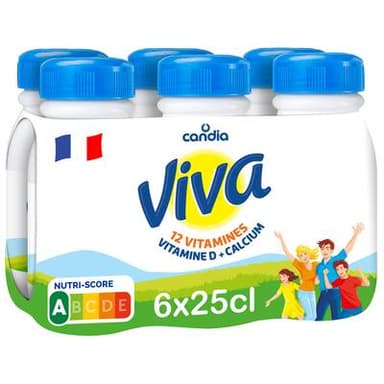 Candia Viva Lait vitaminé 1%mg, 6x25cl