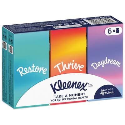 Kleenex Paquets de mouchoirs 3 épaisseurs, 6 étuis mouchoir