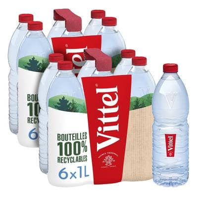 Vittel Eau minérale naturelle, Lot de 2 - 6x1L