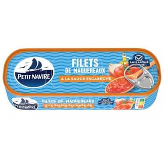 Petit Navire Filets de Maquereaux Sauce Escabèche en conserve, 169g