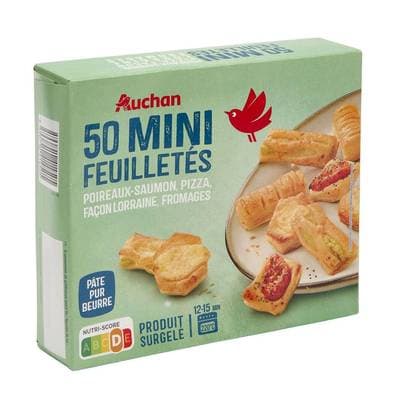 Auchan Mini feuilletés, 50 pièces - 480g