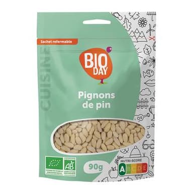 Bioday Pignons de Pin bio, Sachet de 90g