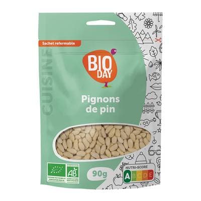 Bioday Pignons de Pin bio, Sachet de 90g