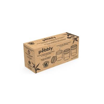 3760132814605 - Pebbly - Set de 3 pots en verre a vinaigrette