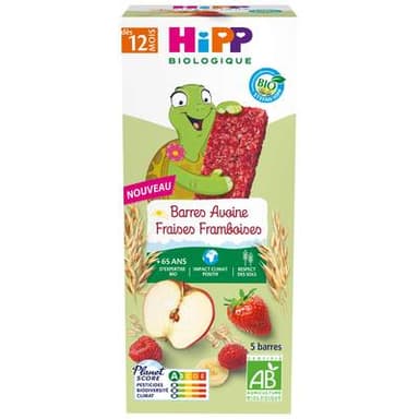 Hipp Barres Avoine Fraise Framboise Bio Bébé Dès 12 mois, 5x20g