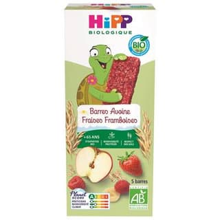 Hipp Barres Avoine Fraise Framboise Bio Bébé Dès 12 mois, 5x20g