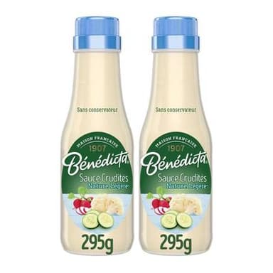 Bénédicta Sauce crudités nature légère, Lot de 2x295g