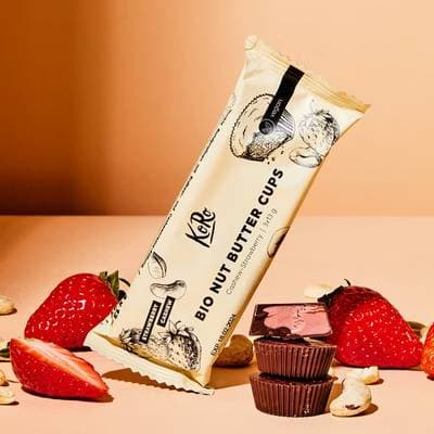 Koro Bouchées Nut butter cup Cajou et Fraise bio, 3x13g