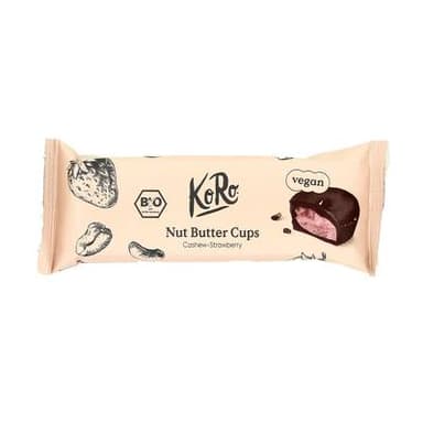 Koro Bouchées Nut butter cup Cajou et Fraise bio, 3x13g