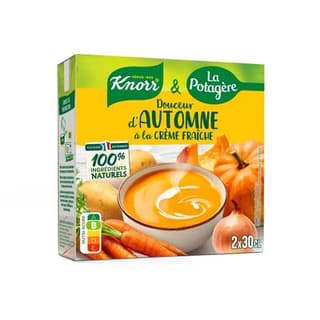 Knorr & La Potagère Douceur d'Automne à la Crème Fraîche Soupe liquide en brique individuelle, 2x30cl