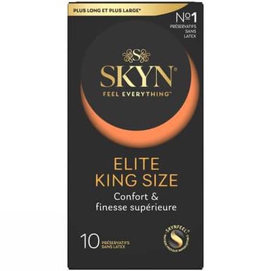 Skyn Préservatifs King Size Elite Lubrifié Ultra Fin, 10 préservatifs