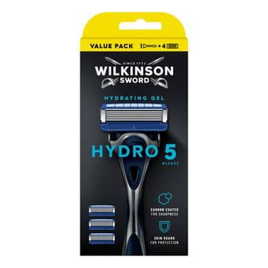 Wilkinson Rasoir + 4 Lames Avec Gel Protectrice Sensitive Hydro 5, 5 pièces