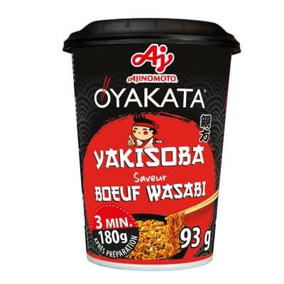 Oyakata Nouilles Sautées Yakisoba Boeuf Wasabi en cup, 93g