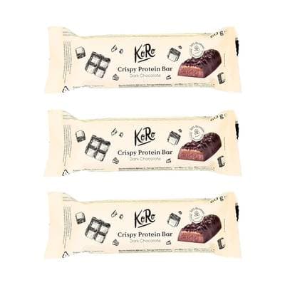 Koro Barre protéinée crunchy au chocolat noir, Lot de 3x60g