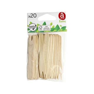 ACTUEL Fourchettes cocktail bois, 20 pièces
