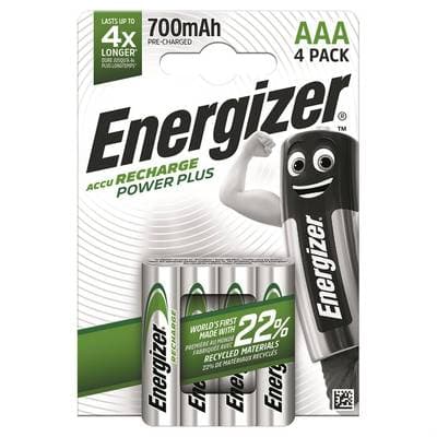 Energizer 4 Piles rechargeables HR03 / AAA Power Plus 700mAh, 4  piles