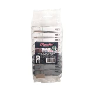 Ménatex Pinces à linge plastique galets, 20 pièces
